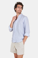 Chemise Lin Rayure Ciel