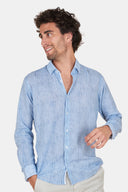 Chemise Voile de Coton Rayé Marine
