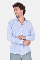 Chemise Gaze de Coton Rayé Ciel